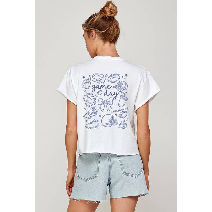 GAME DAY GRAPHIC VINTAGE GRAPHIC CROP TOP for wholesale by Illustrated Society