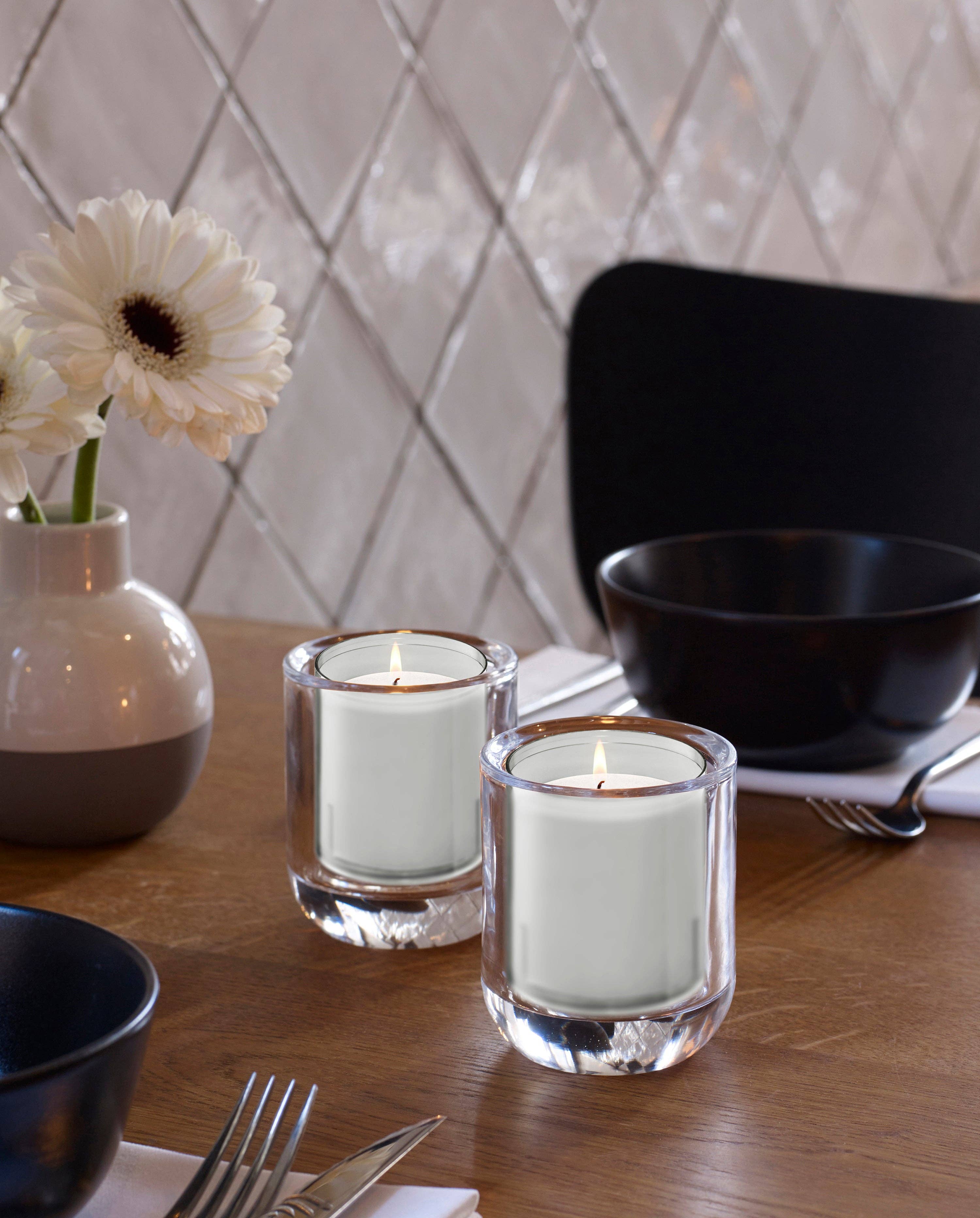 BOLSIUS – Engroshandel Votivlys – Votive lys i klare, ubrydelige plastikglas til restaurantbrug – pakke med 20 stk.11