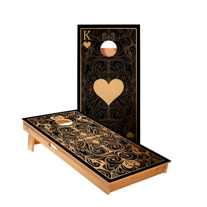 King Of Hearts Star Cornhole Boards for wholesale by American Cornhole Association