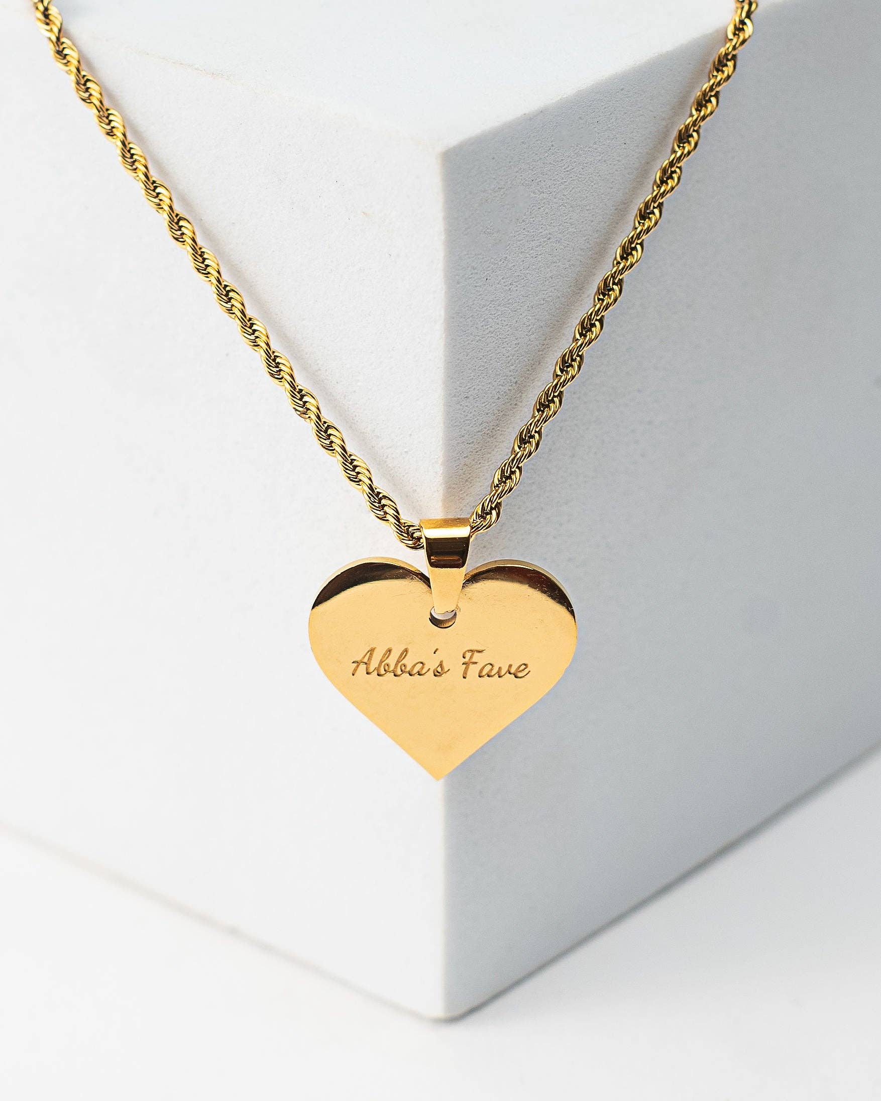 Adé & Grace - Wholesale Pendant/Charm Necklace - "Abba's Fave" Heart Necklace1