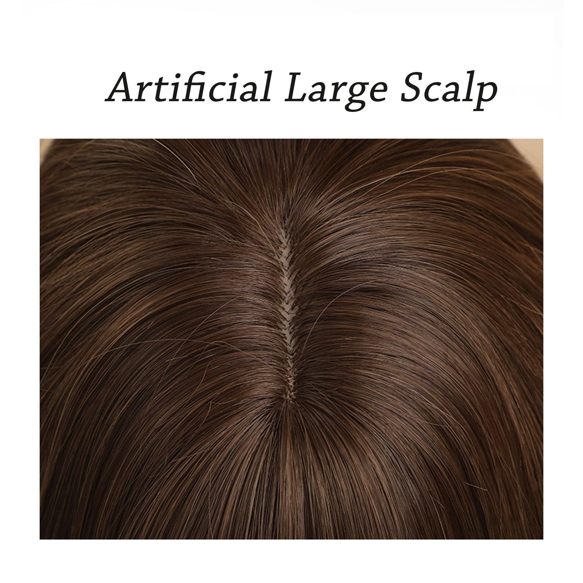 Oranje bruin Lange Blonde Golvende Pruik Natuurlijke Look Hittebestendig voor groothandel op Faire3