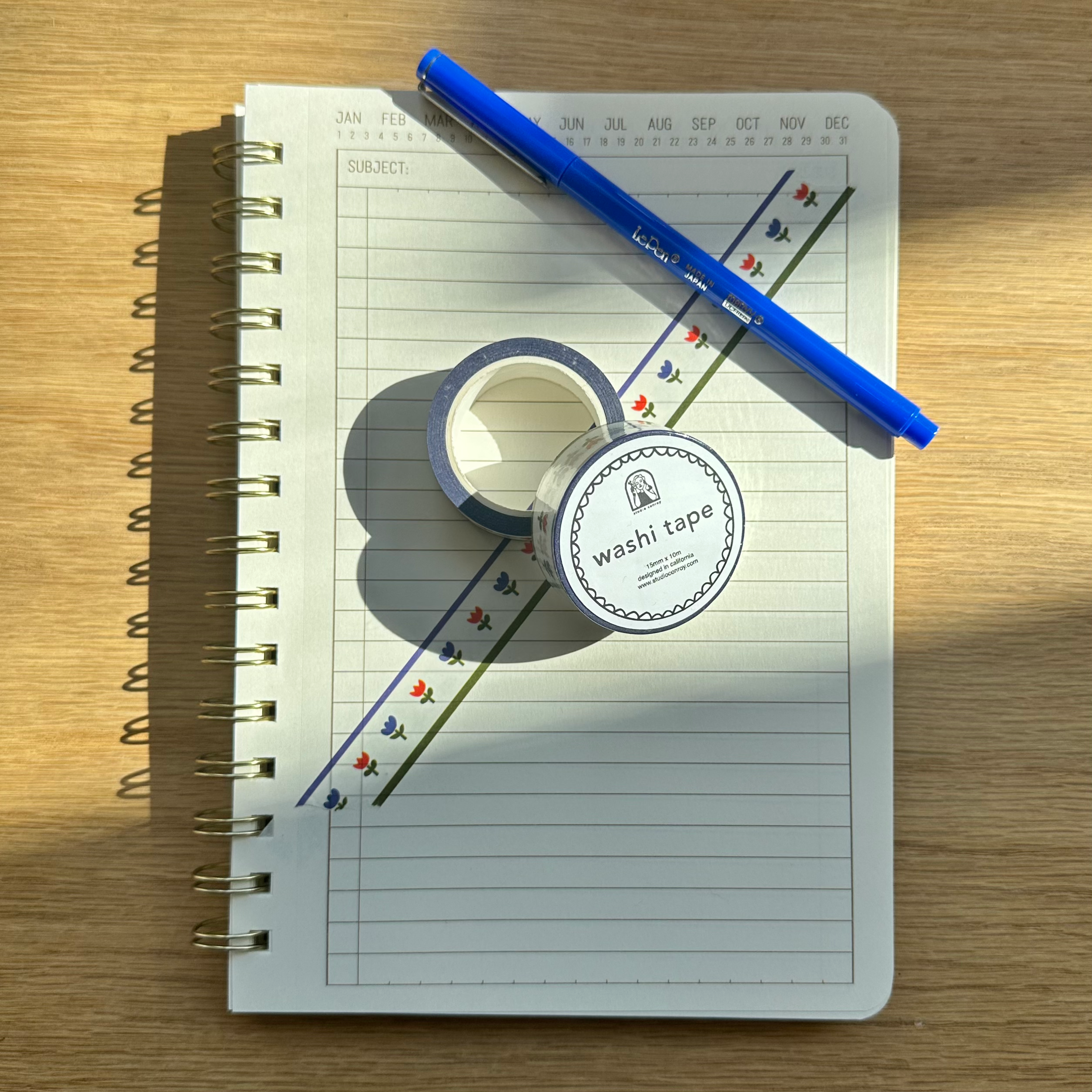 Studio Conroy - Vente Rubans adhésifs Washi - Ruban Washi Tulipes2