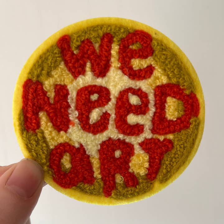 We Need Art Fuzzy Chenille 3" Embroidered Patch for wholesale by Ramona Muse Lambert