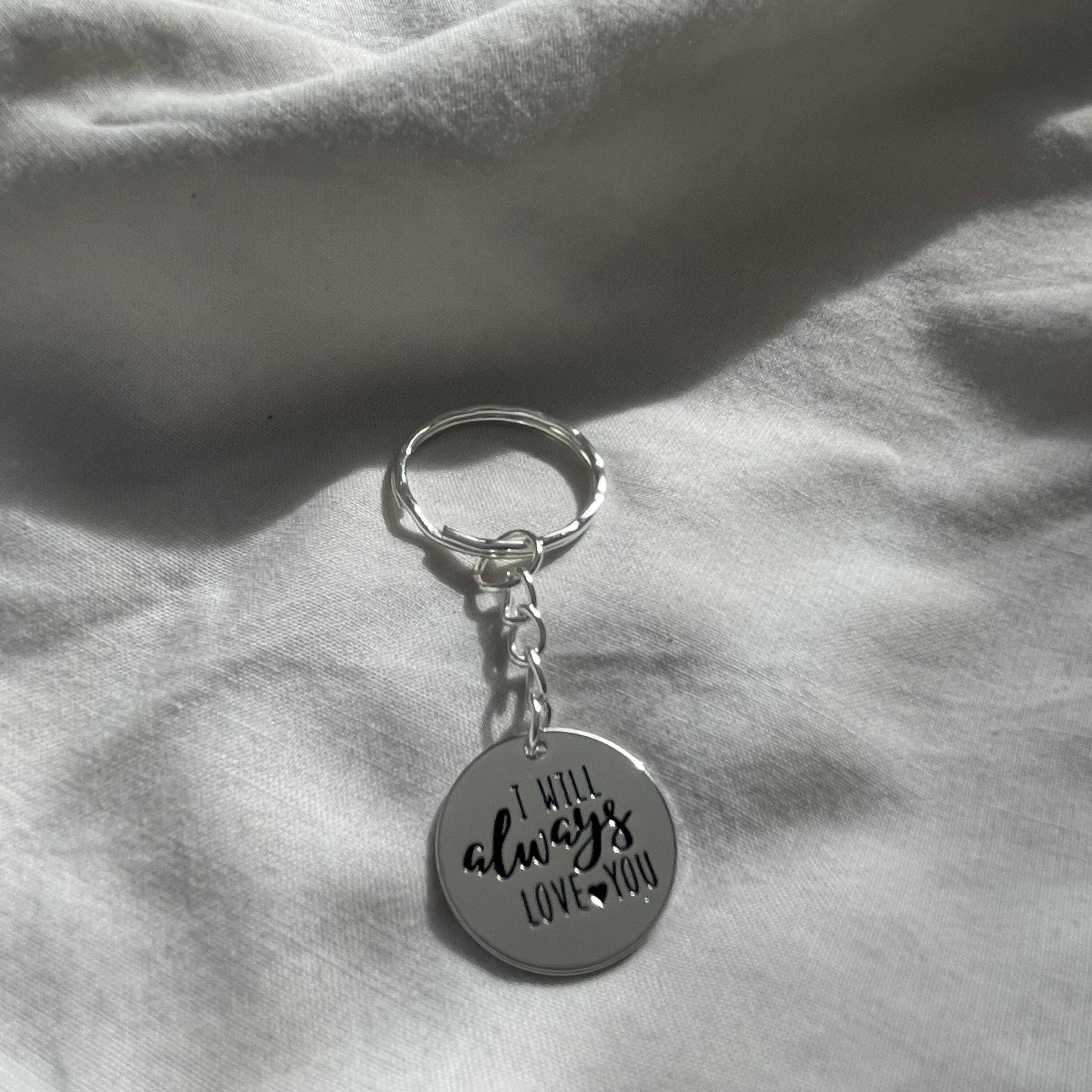 Roshni Desai & Things – wholesale Nyckelring - Unisex – Jag kommer alltid att älska dig rostfritt stål nyckelring Unisex gåva F1