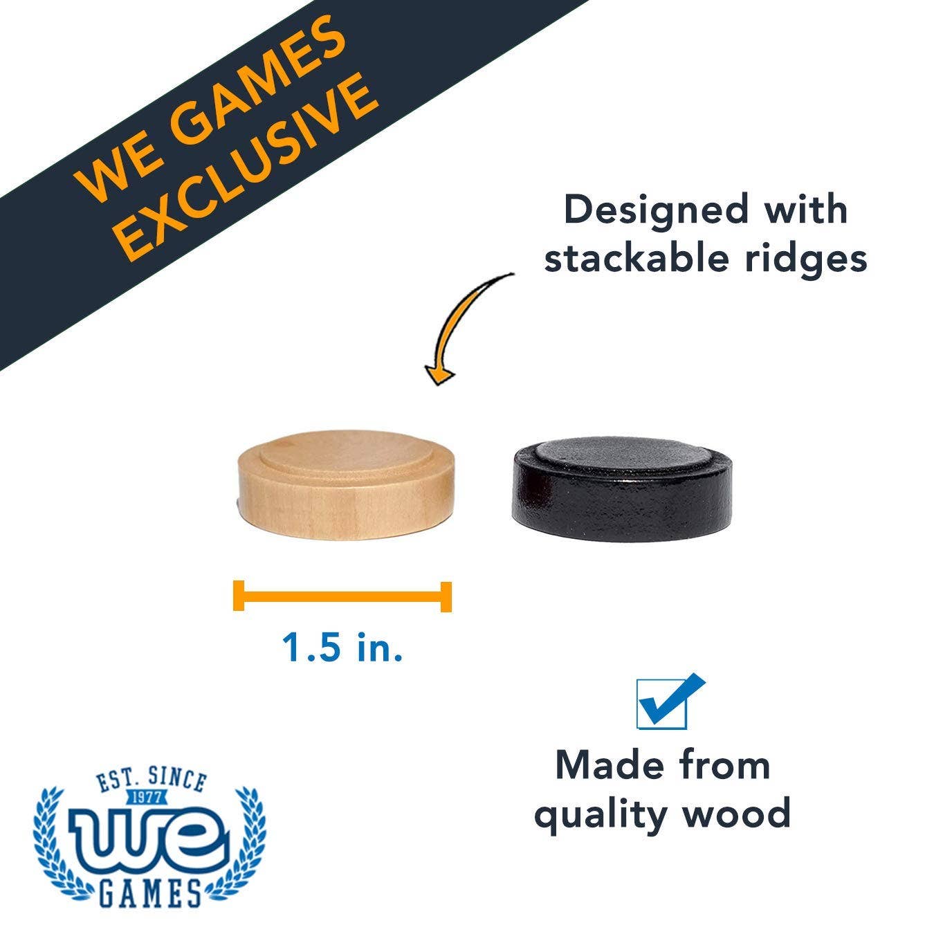 Wood Expressions - Wholesale Board Game - WE Games Wood Backgammon Pieces with Cloth Pouch19