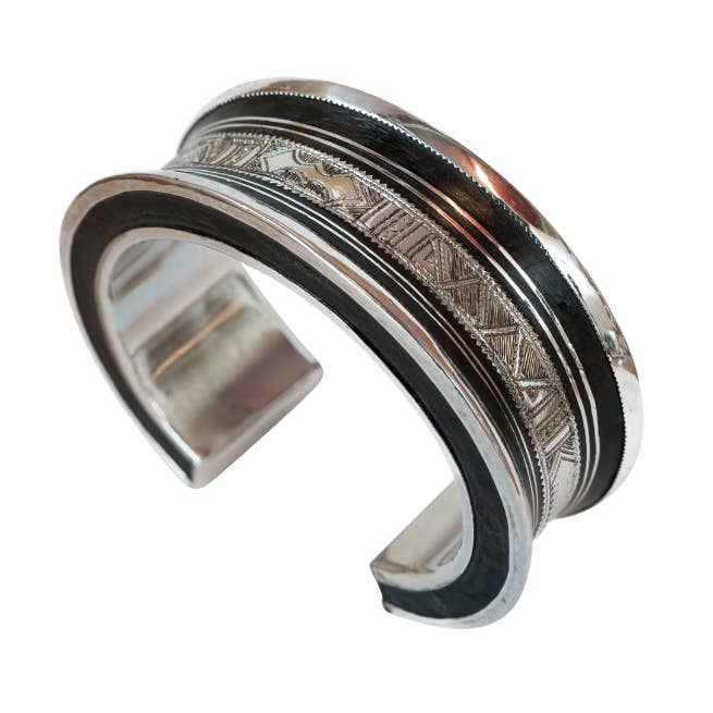 Traditional Tureg Silver and Ebony Bracelet for wholesale by Mystics and Sages