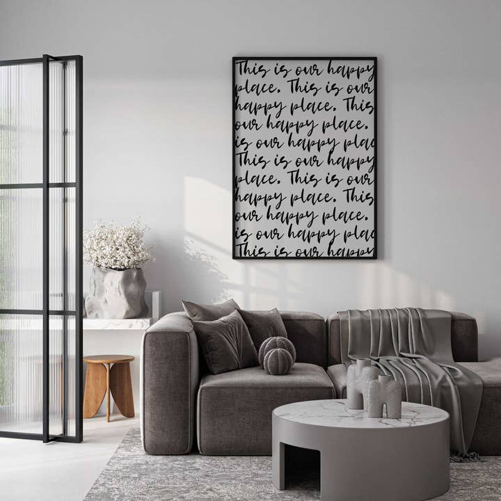 D'LUXE PRINTS - Wholesale Art Print - This Is Our Happy Place Script Print6