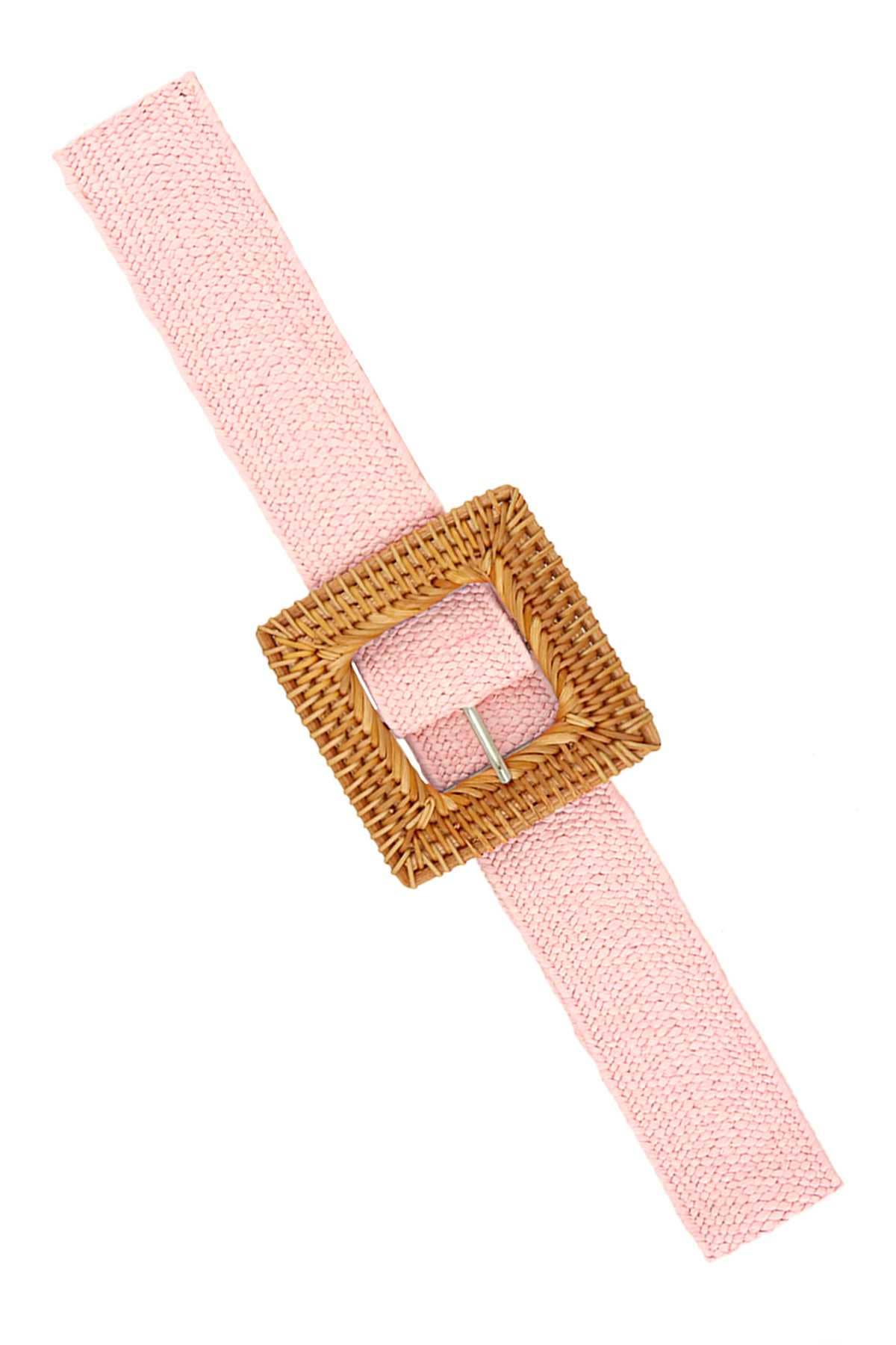 anbfashion - Vendita all'ingrosso Cintura - Donna - CINTURA ELASTICA TESSUTA QUADRATA IN PAGLIA IW3626-26