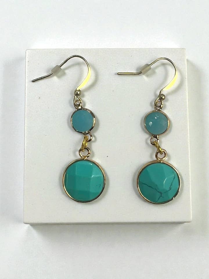 Orecchino 1,75" straordinario orecchino a spruzzo primaverile con turchese per la vendita all'ingrosso da parte di Ava Capri