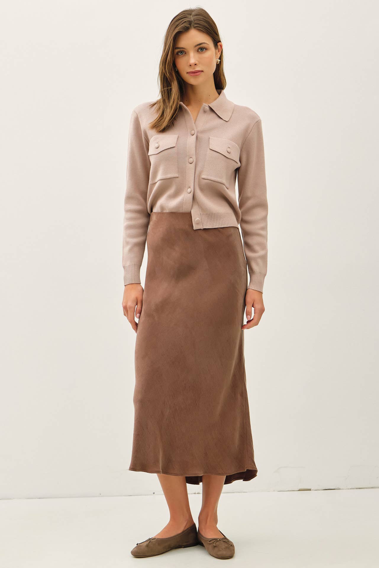 Be Cool - Vente Jupe – femme - JUPE MIDI EN SUÉDINE AVEC TAILLE ÉLASTIQUE11