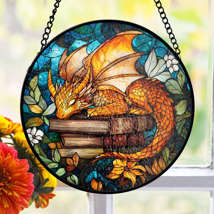 Dragon Stained Glass Suncatcher, Tea and Coffee Art for wholesale by TMLECOM LTD