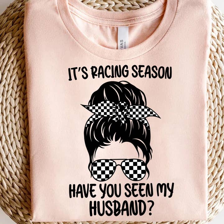 NVC Ecommerce LLC - Wholesale T-Shirt (Graphic) - Women's - It's Racing Season Sweatshirt, Checkered Flag Hair T-Shirt1