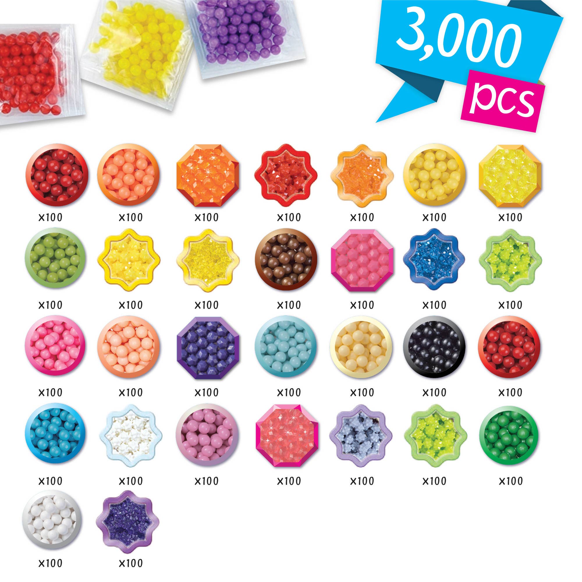 Epoch Everlasting Play - Wholesale Art Set - Kids & Baby - Aquabeads Mega Bead Trunk, Arts & Crafts Bead Refill Kit3