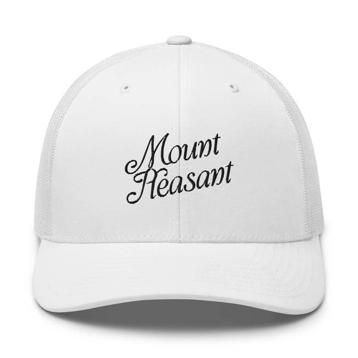 Mount Pleasant South Carolina Embroidered Trucker Hat | Black Thread for wholesale by CRE PYT