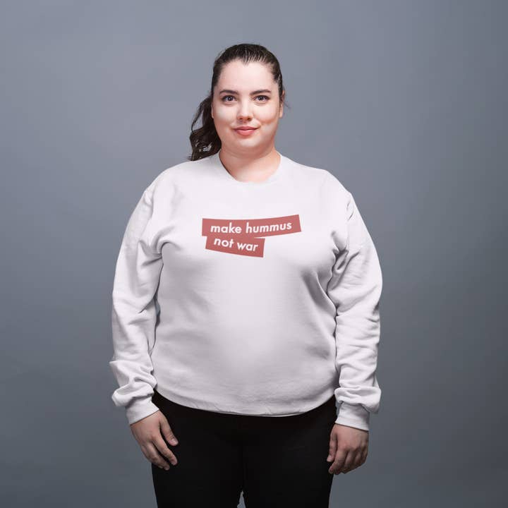 Oat Milk Club - Wholesale Graphic Sweatshirt - Unisex - Make Hummus Not War - Organic Cotton Sweatshirt4