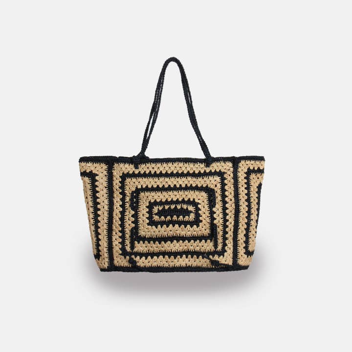 SANS-ARCIDET PARIS – wholesale Tote bag – Women's – Coco - Two-tone raffia tote bag