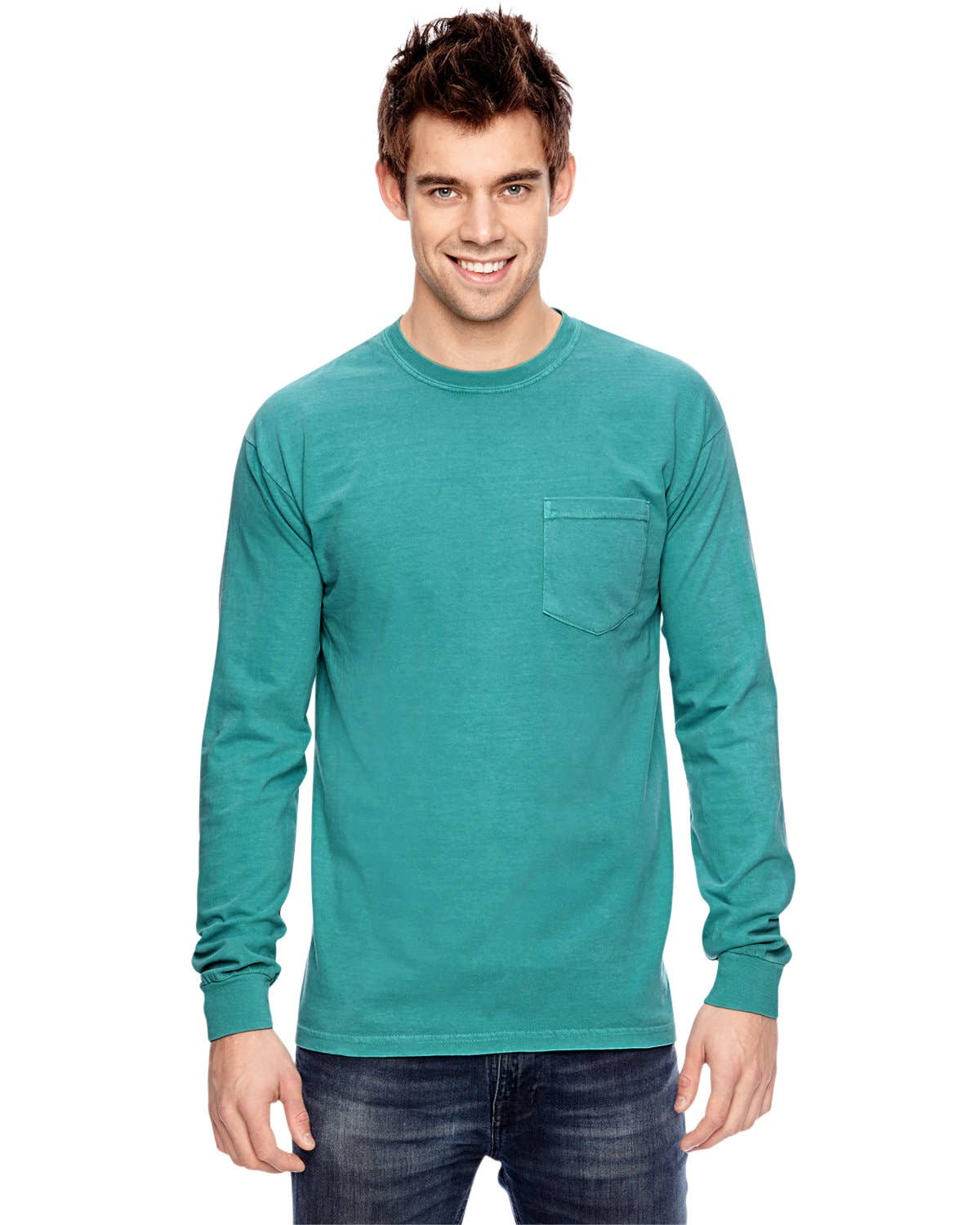 Total Apparel - Wholesale T-Shirt - Men's - Comfort Colors Garment-Dyed Long-Sleeve Pocket T-Shirt C441021