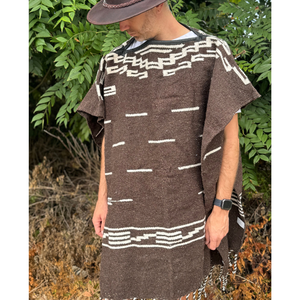 Baja Leather – wholesale Poncho - Unisex – Mexikansk poncho-pullover i ull – autentisk västerländsk poncho2
