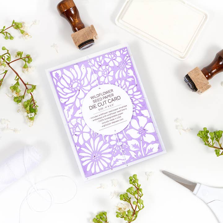 Udstanset Vildblomst Frøkort - Syren for engroshandel hos Studio 82°