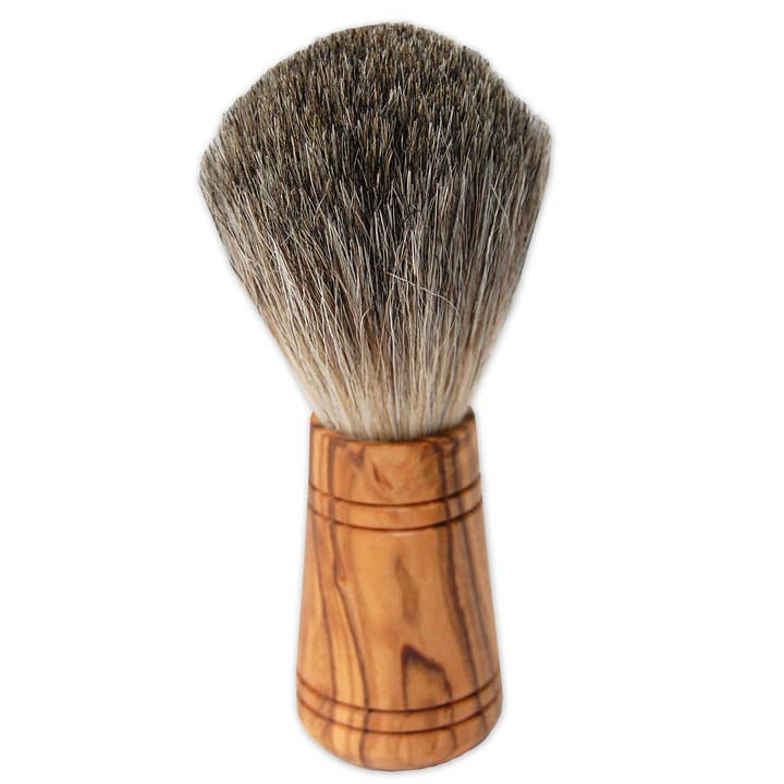 olivenholz-erleben - Wholesale Shave Brush - Men's - “Sir George” badger hair shaving brush with olive wood handle0