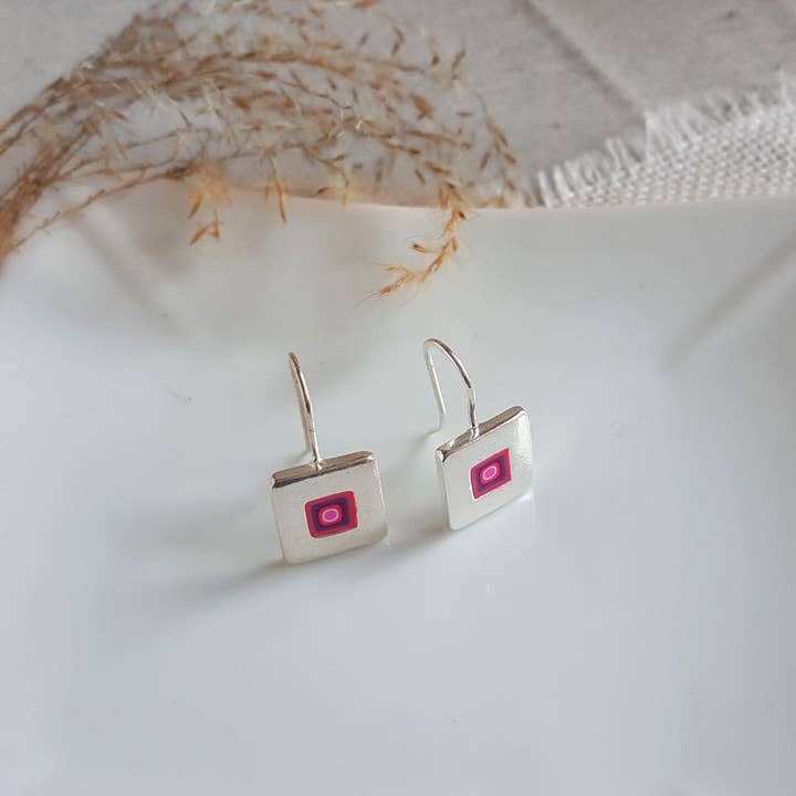 PASTACUITA – Engroshandel Hængeøreringe og creoløreringe – „Millefiori“ firkantede krog øreringe. klassisk og grundlæggende16