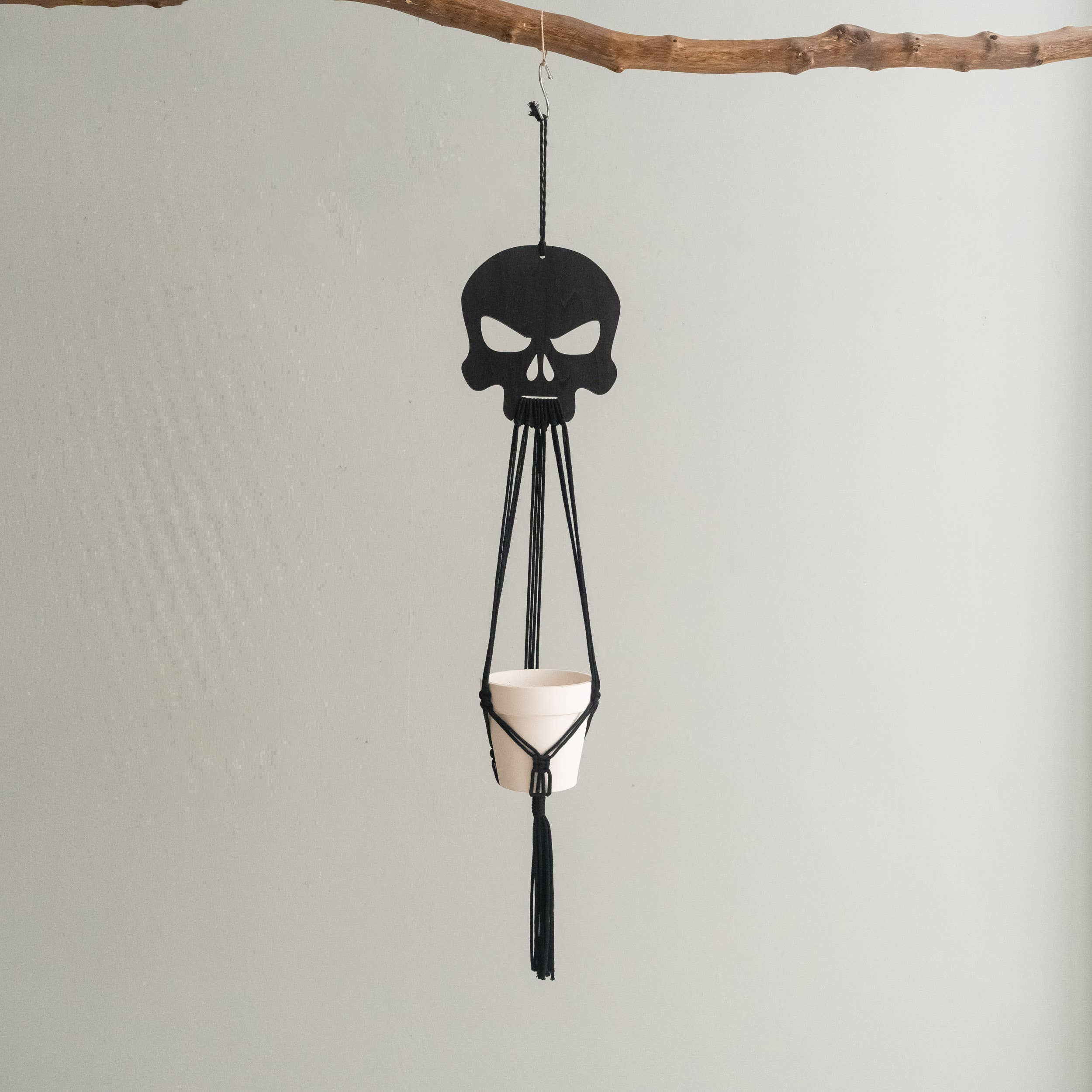 BeanDaikon – Engroshandel Hængende plantekasse – Gotisk Macramé Planteophæng Halloween Dekoration I9816