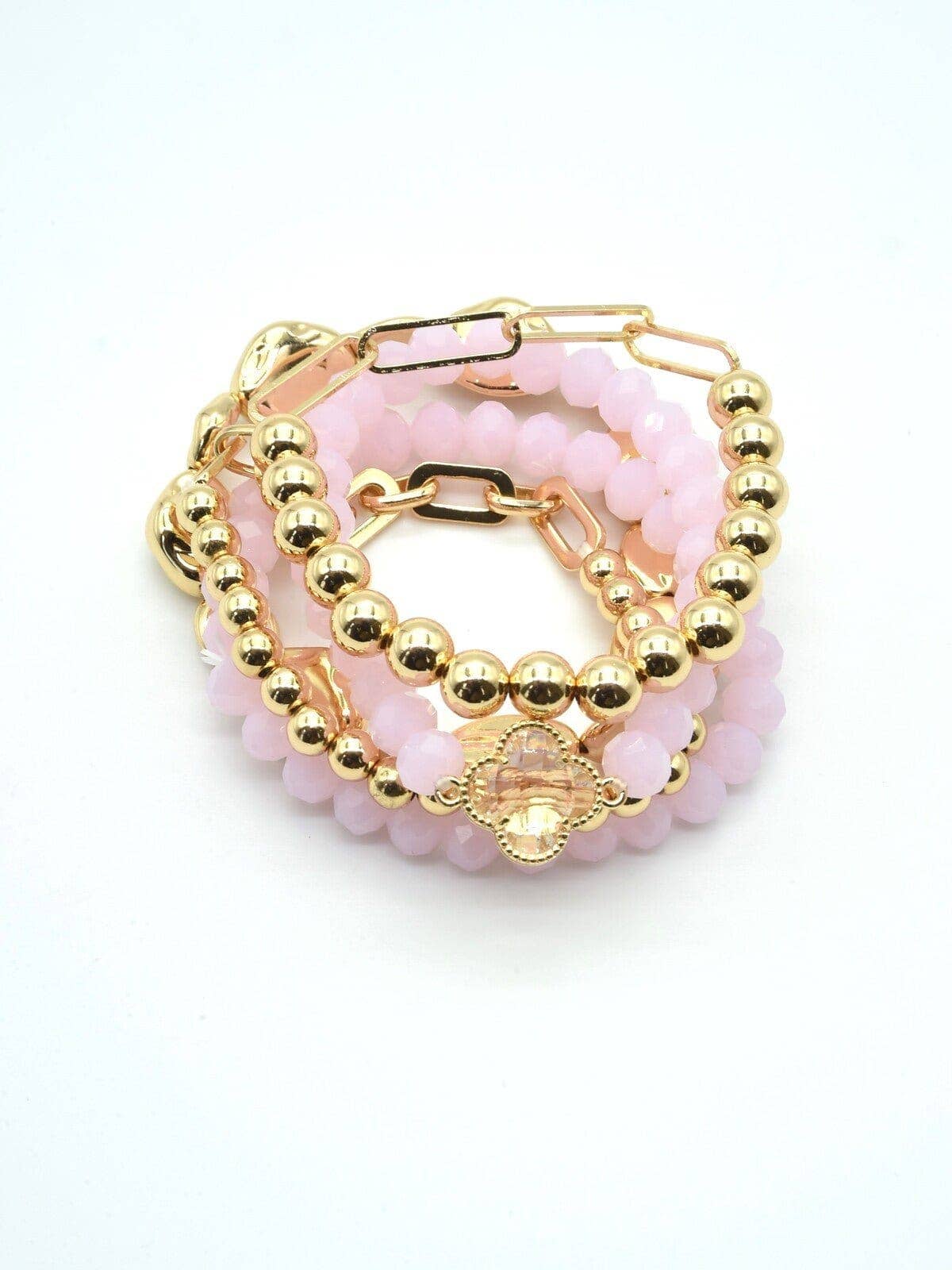 MiMi Wholesale - Wholesale Jewelry Set - Beaded Clover Accent Jewelry Set Bracelet21