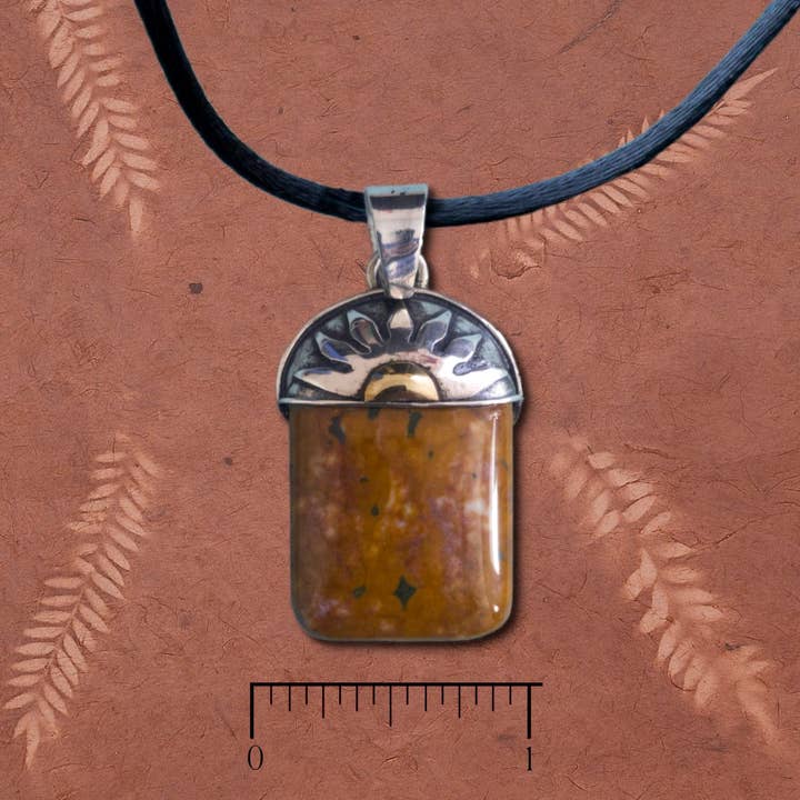 Zonnehanger met (Touch of Gold) met Ocean Jasper Rectangle voor wholesale door Tidepool