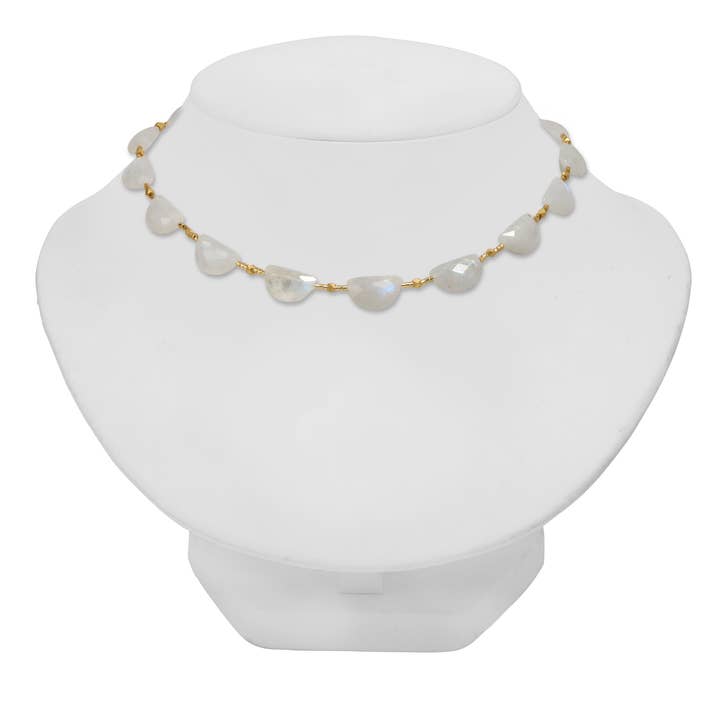 Moonstone and Gold Necklace for wholesale by Pomeline Greenwich