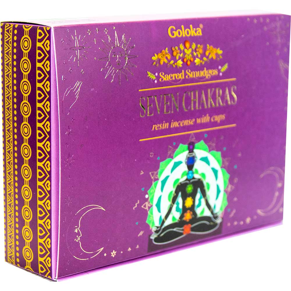 Kheops International - Wholesale Incense - Goloka Sacred Smudges Resin Cups - Seven Chakras (Pack of 6)1