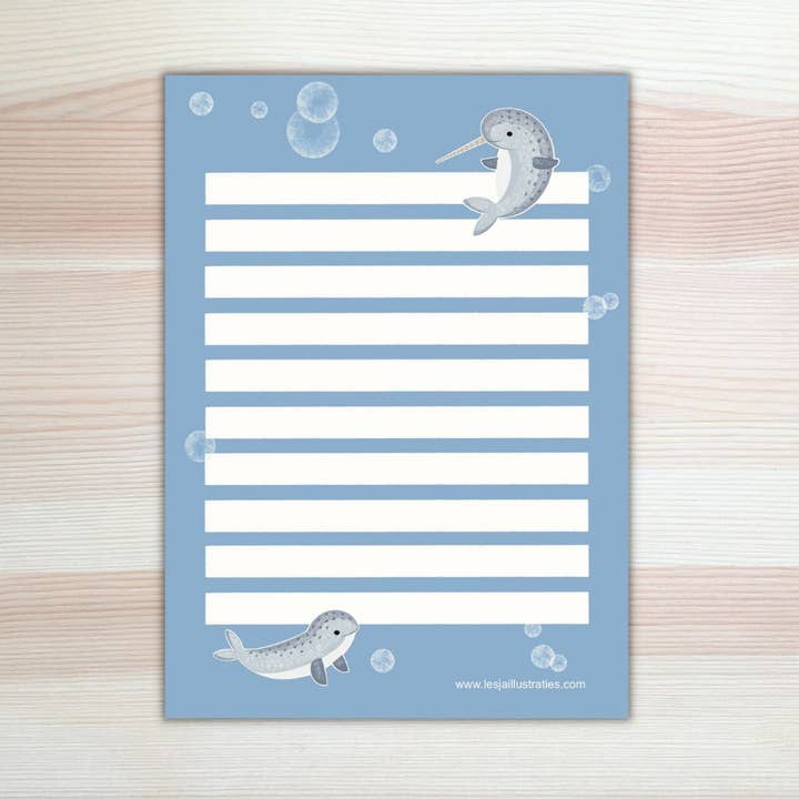 Notesblok (A6) Narhval for engroshandel hos Lesja illustrations
