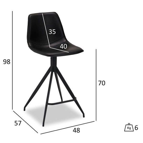 Set de 2 chaises de bar Isabel - Noir pour la vente par Furnhouse