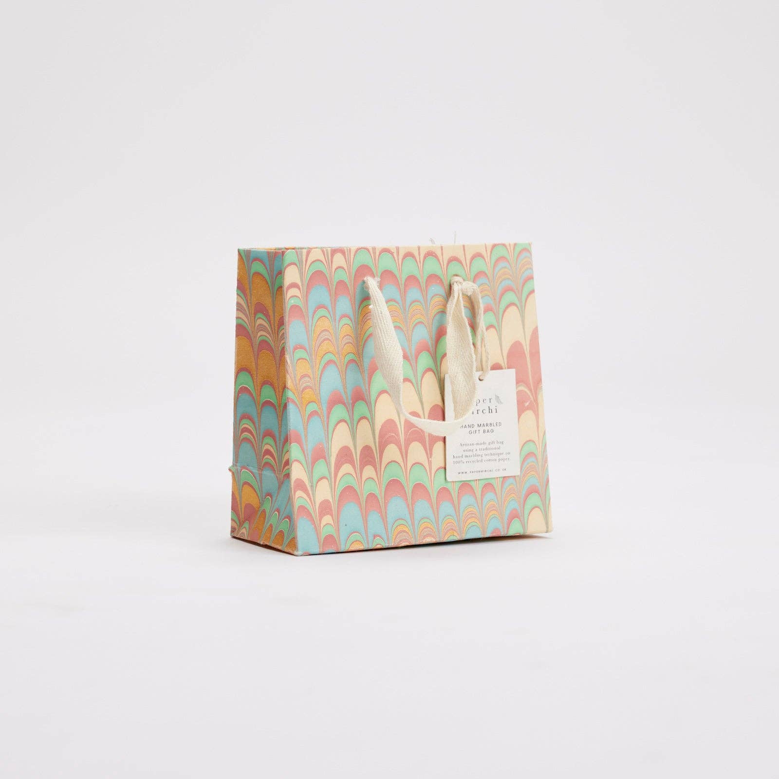 Paper Mirchi - Wholesale Gift Bag - Hand Marbled Gift Bags (Small) - Bouquet9
