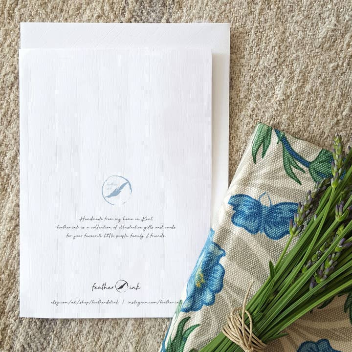 feather.ink - Vendita all'ingrosso Biglietti di auguri - biglietto di compleanno con acquerello floreale in formato A62