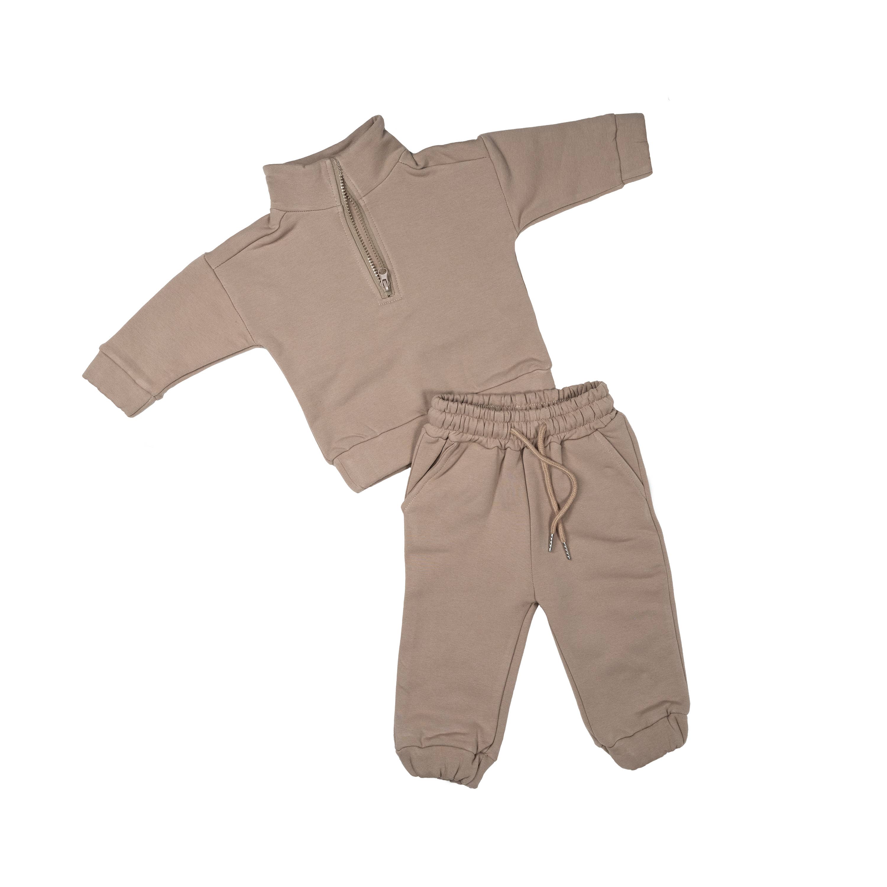 Fleece Sweatsuit Set in Taupe for wholesale on Faire8