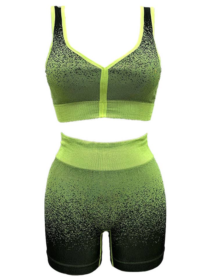 Assorted Bicolor Sport Comfort Bra + Cyclist Set/T33102 for wholesale on Faire8