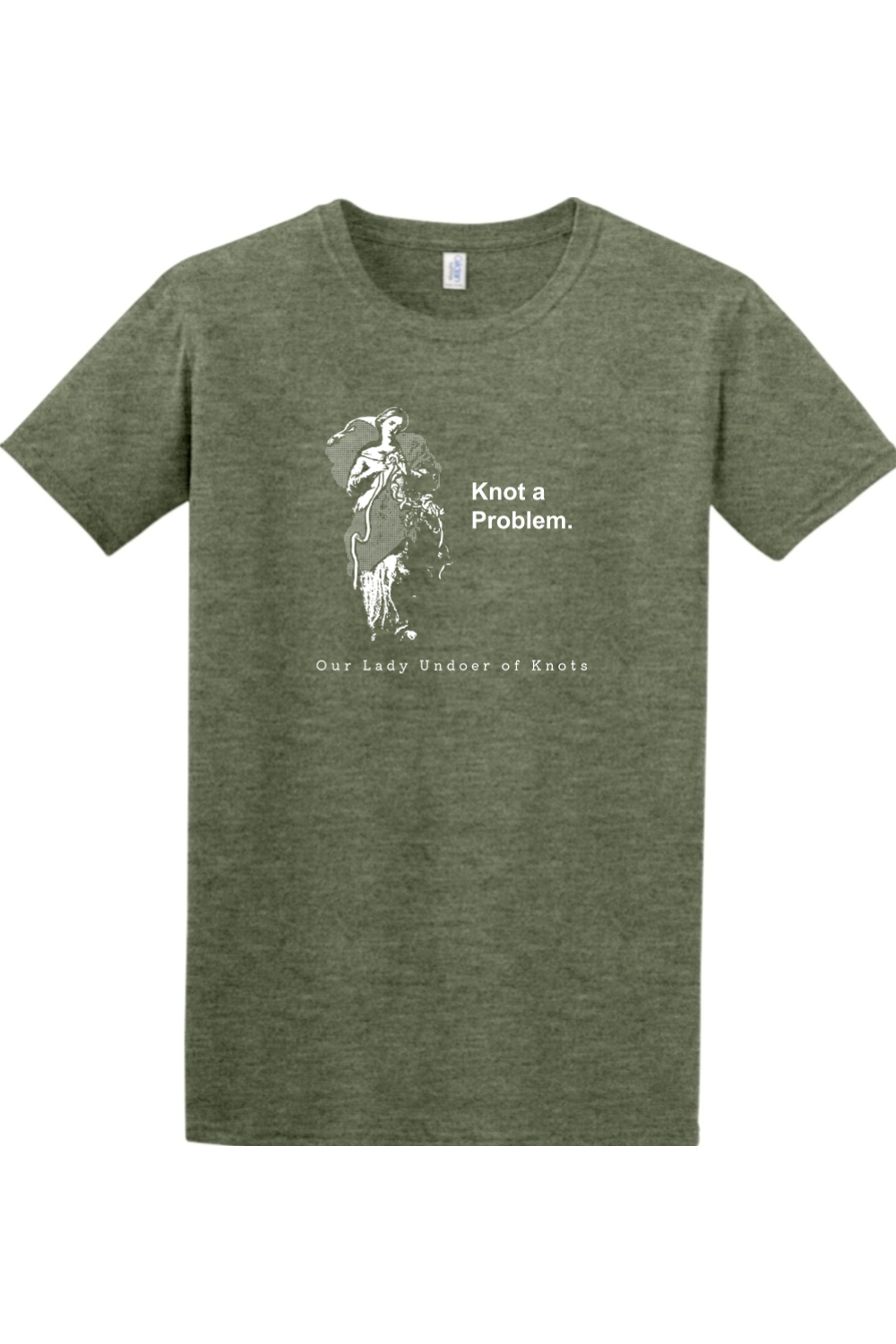 Sock Religious - Wholesale Screen Printed T-Shirt - Unisex - Knot a Problem - Our Lady Undoer of Knots Adult T-shirt0