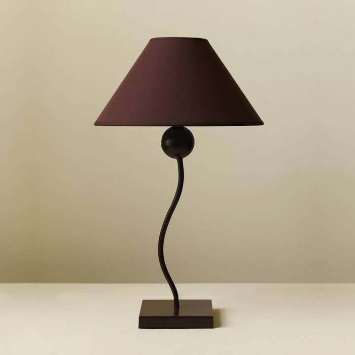 Memphis Brown/Burgundy Post-Modern Table Lamp Squiggles for wholesale by Morel