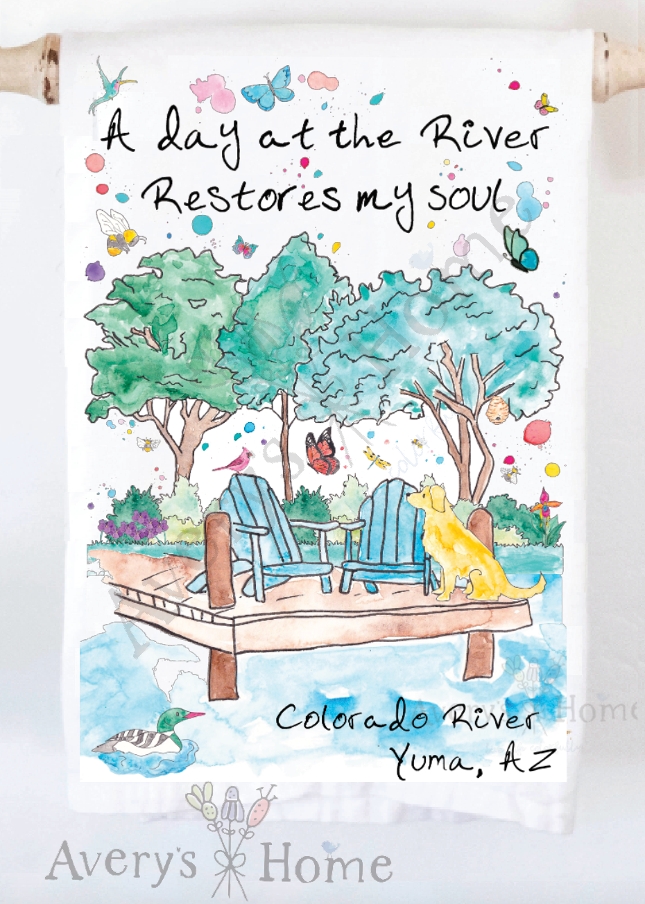 Avery's Home - Wholesale Tea Towel - A Day at the Lake or River Customizable Tea Towel10