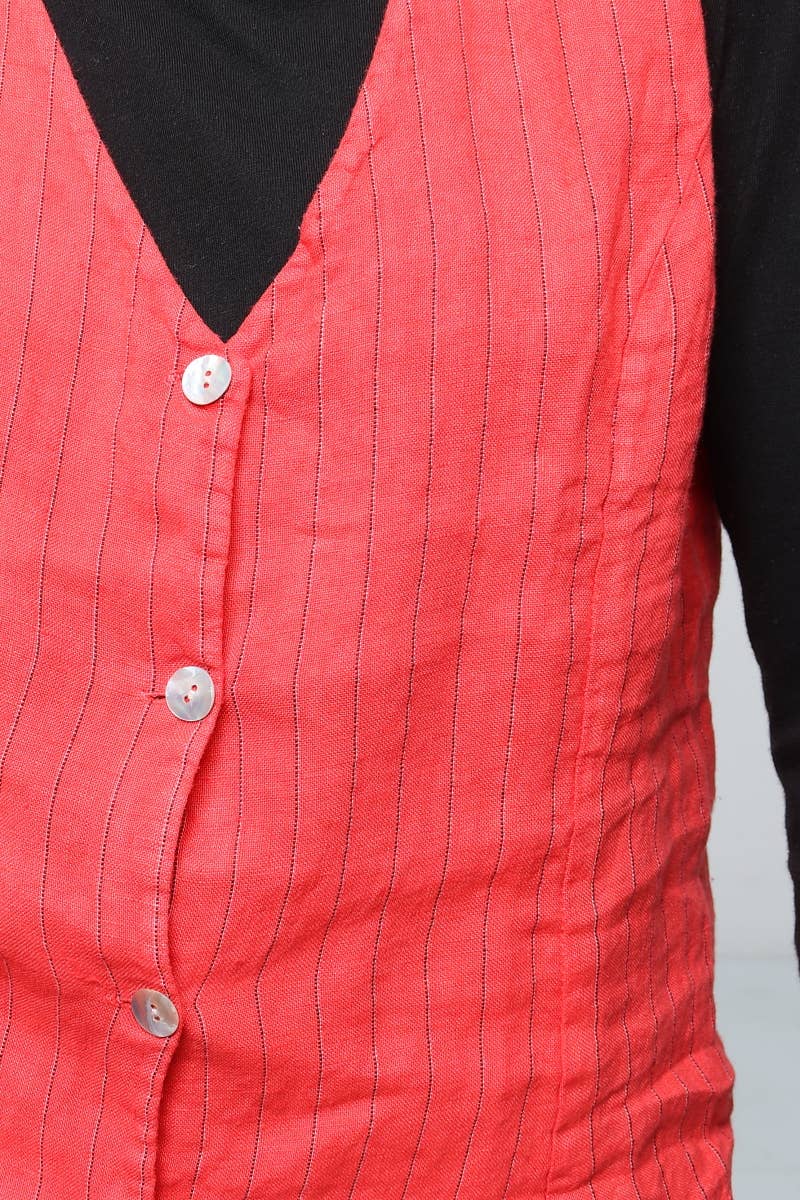 LÉA & LUC - Wholesale Button Down Shirt - Women's - Sleeveless shirt in 100% Linen REF. 517026