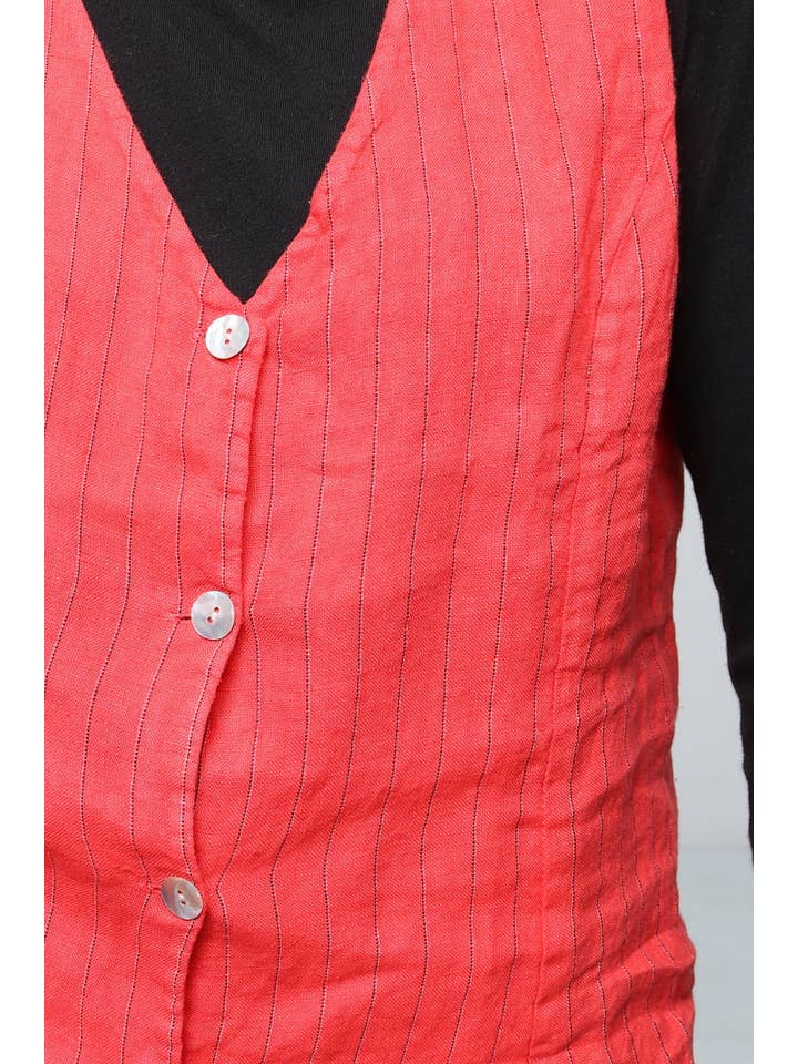 LÉA & LUC - Wholesale Button Down Shirt - Women's - Sleeveless shirt in 100% Linen REF. 517026