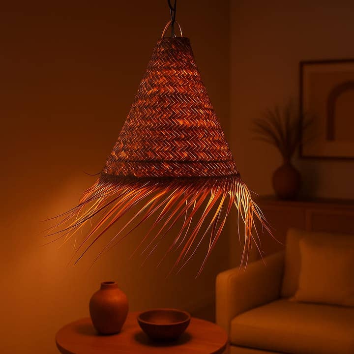 Etnico del Mondo - Wholesale Chandelier/Hanging Light - Moroccan Boho Ethnic Chandelier in Woven Palm #25
