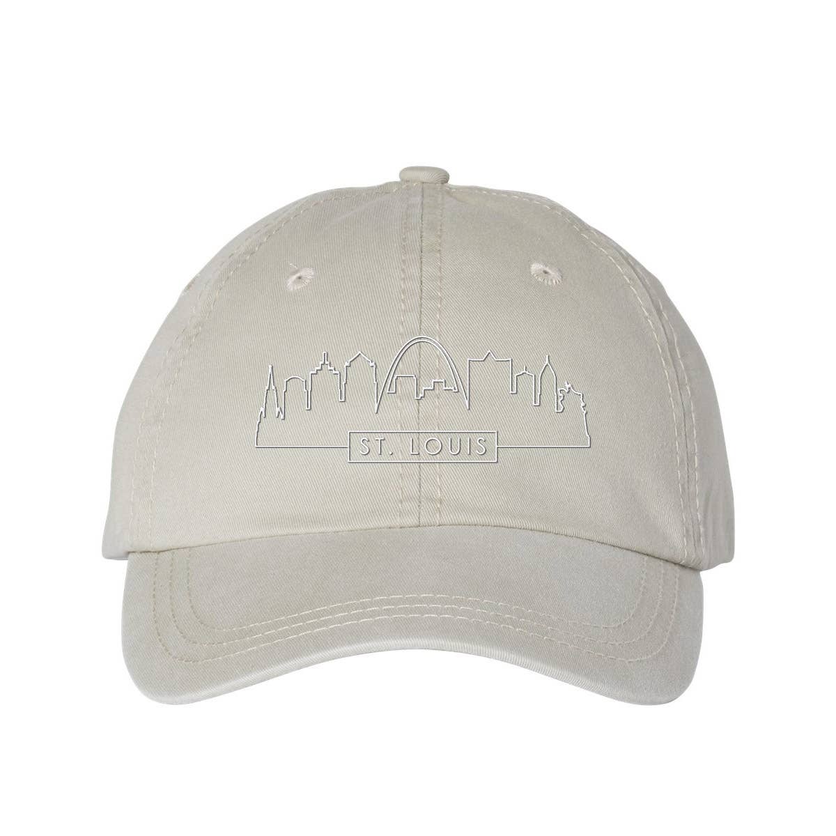 Lucky Luna Apparel - Wholesale Baseball Cap - Unisex - Skyline St. Louis Embroidered Pigment Dyed Dad Hat3