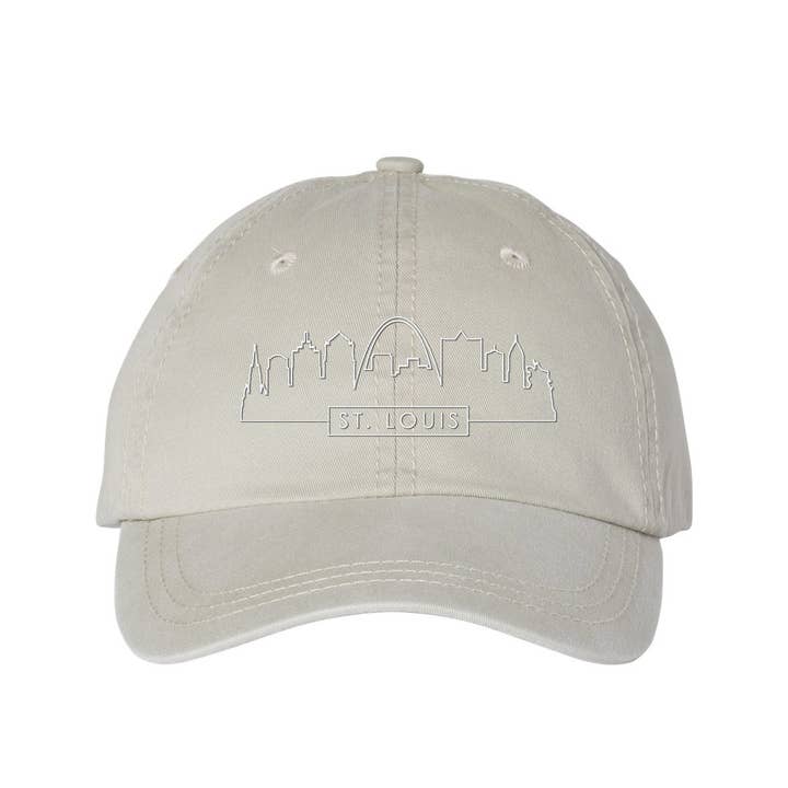 Lucky Luna Apparel - Wholesale Baseball Cap - Unisex - Skyline St. Louis Embroidered Pigment Dyed Dad Hat3