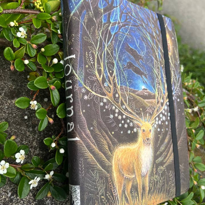 Deer Journal in rose petal soft feel finish A5 for wholesale by Hannah Willow Art