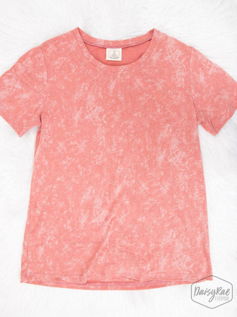 Rose T-shirt délavé à l'acide Daiquiri à la fraise en vente sur Faire1