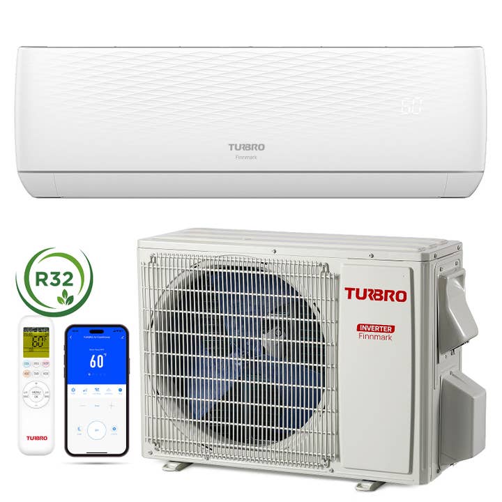 TURBRO - Wholesale HVAC Supplies - Finnmark 12000 BTU WiFi Ductless Mini Split AC with Heat Pump, 115V/230V