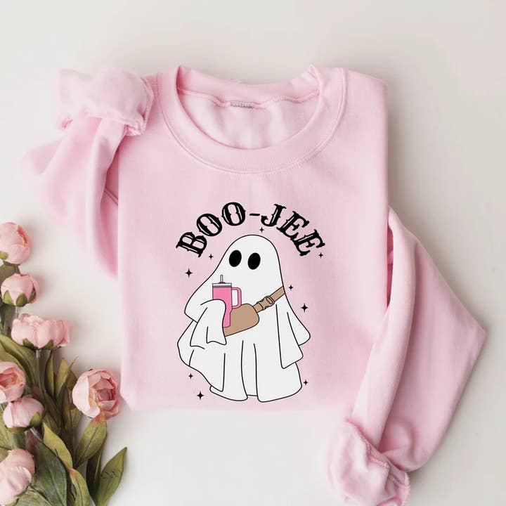 Boo-Jeee Sweatshirt👻 for wholesale by PJE PRINTING & CO