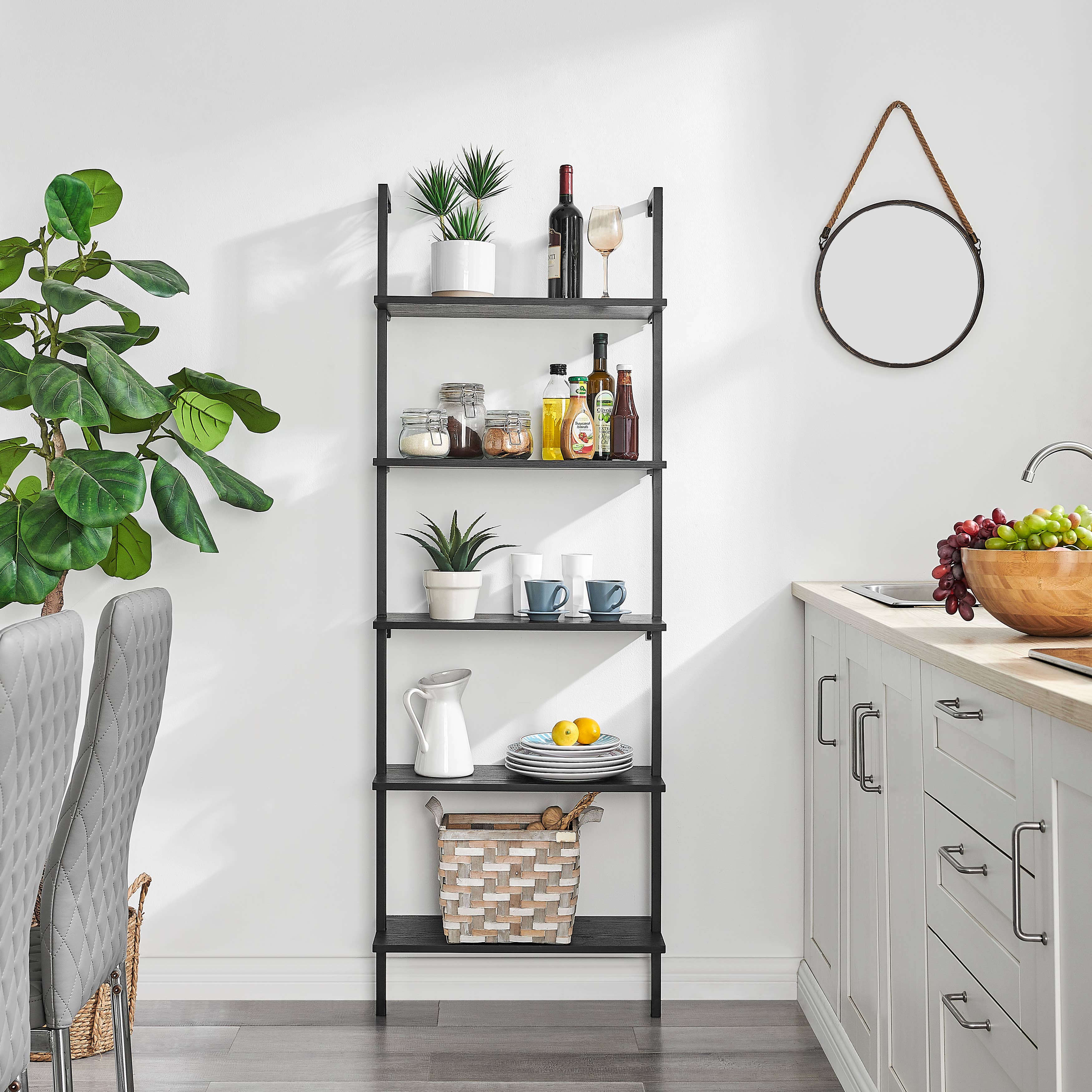 Danya B - Vendita all'ingrosso Mensole da parete - Danya B Everett Scaffale a Parete Moderno a Scala Aperta a 5 Ripiani16