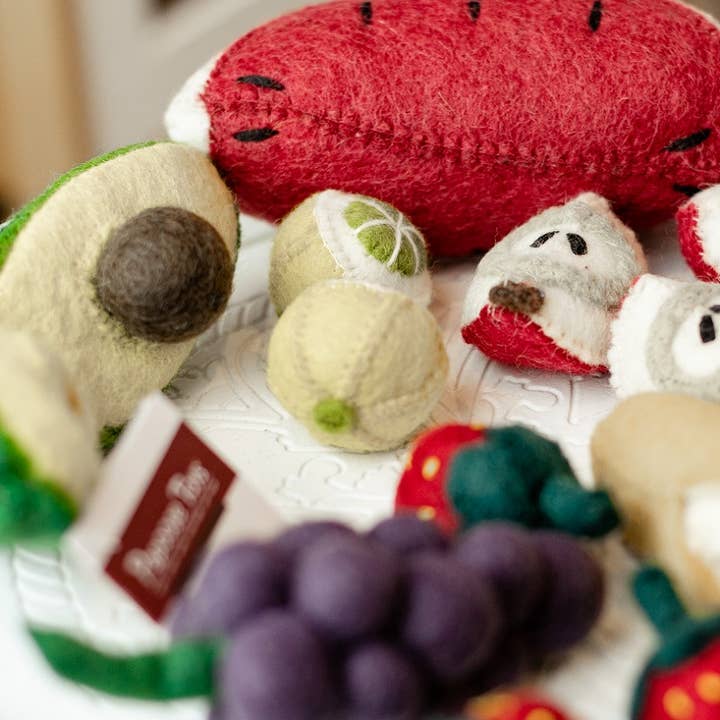 Papoose Toys - Wholesale Stuffed/Plush Toy - Kids & Baby - Felted wool fruits - 3 lemons - PAPOOSE TOYS